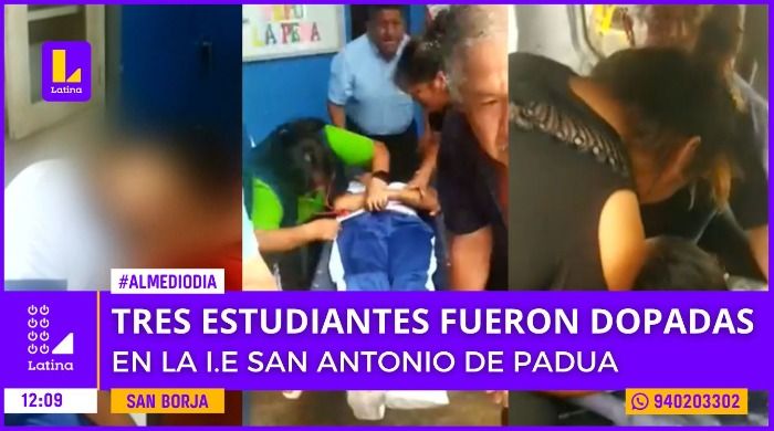 TRES ESTUDIANTES FUERON DOPADAS EN LA I.E SAN ANTONIO DE PADUA